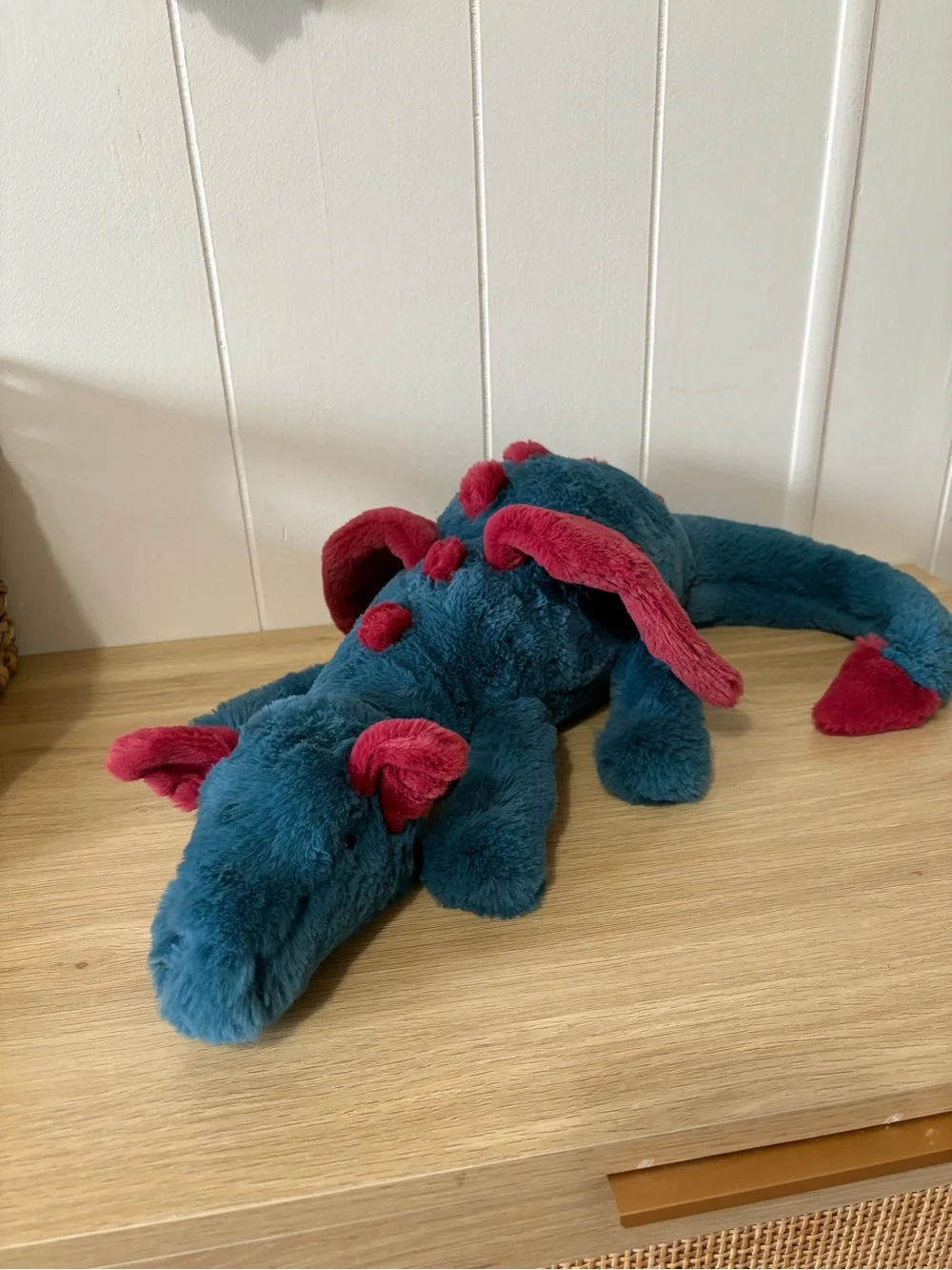 Jellycat Dexter Dragon Plush - Teal and Red